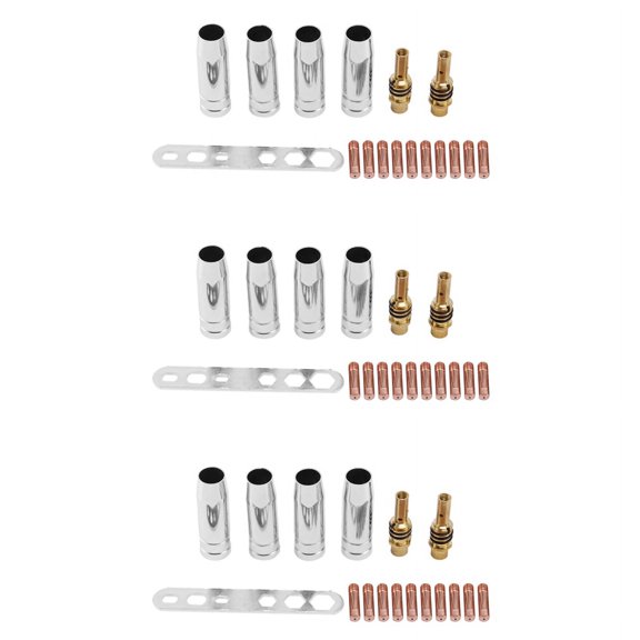 51Pcs/Set 15Ak Mig/ Welding Nozzle Tips 0.8X25mm M6 Gas Connector Holder Set