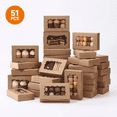 thumbnail image 1 of 51 PCS Cookie Boxes with Window & Stickers, Brown Kraft Bakery Boxes for Cookies Treats ， Desserts, Cupcakes, Macarons, Perfect for Wedding, Party Favors and Gift Giving, 1 of 4