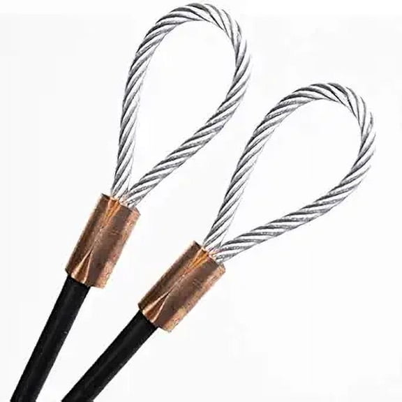 51ft Cut To Size 3/16 Galvanized Steel Cable BLACK Vinyl Coated To 1/4 With Copper Sleeves MADE IN USA