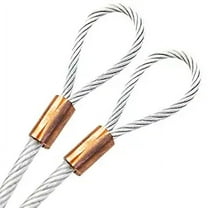 51ft Cut To Size 3/16 Galvanized Steel Cable CLEAR Vinyl Coated To 1/4 With Copper Sleeves MADE IN USA