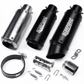 51mm 2 Inch Universal Black Slip-On Motorcycle Exhaust Muffler Tail Pipe Replacement