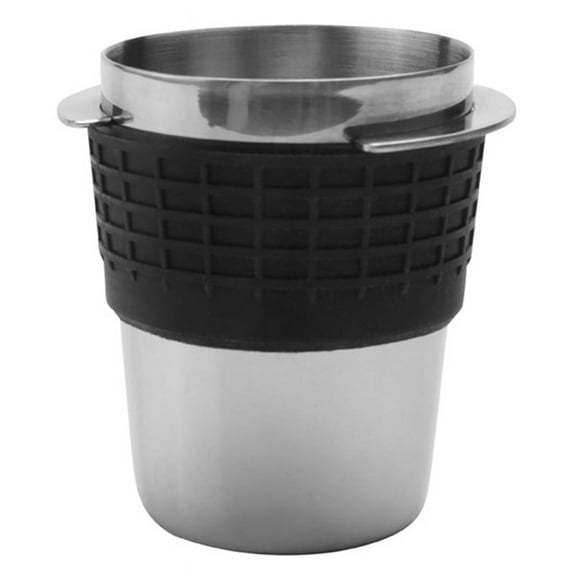 51mm Coffee Dosing Cup Sniffing Mug for Espresso Machine Wear Stainless Steel Coffee Dosing Cup-Silver,1 x Coffee Machine Powder Cup,Silver&Black