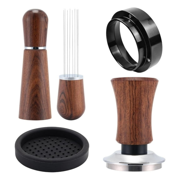 51mm Espresso Accessories Kit, Spring Loaded Calibrated Tamper, WDT Tool and Dosing Funnel Set Fits Espresso Coffee Machines and 51 mm Portafilters Barista Tools