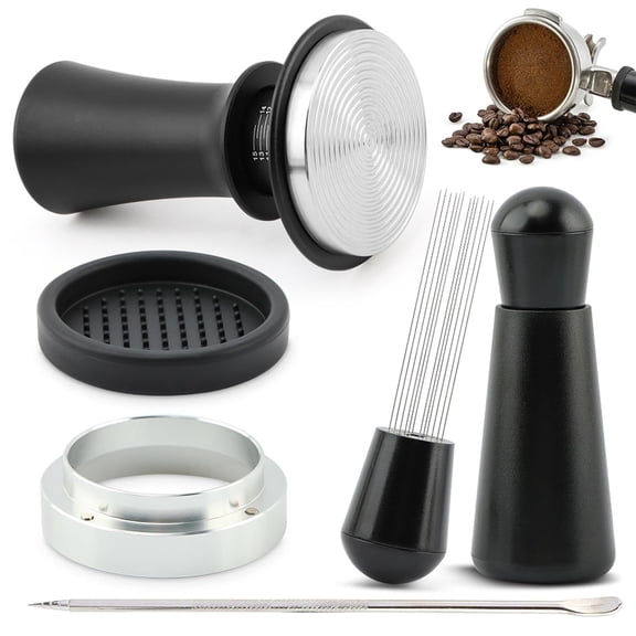 51mm Espresso Accessories Kit:spring Loaded Calibrated Tamper Tool Magnetic Dosing Funnel Distribution Latte Art Pin Fits Coffee Machines