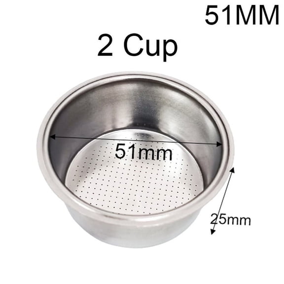 51mm Stainless Steel Coffee Filter Basket 1/2/4 Cup Espresso Dripper Portafilter Coffee Maker Strainer Coffee Puck Screen