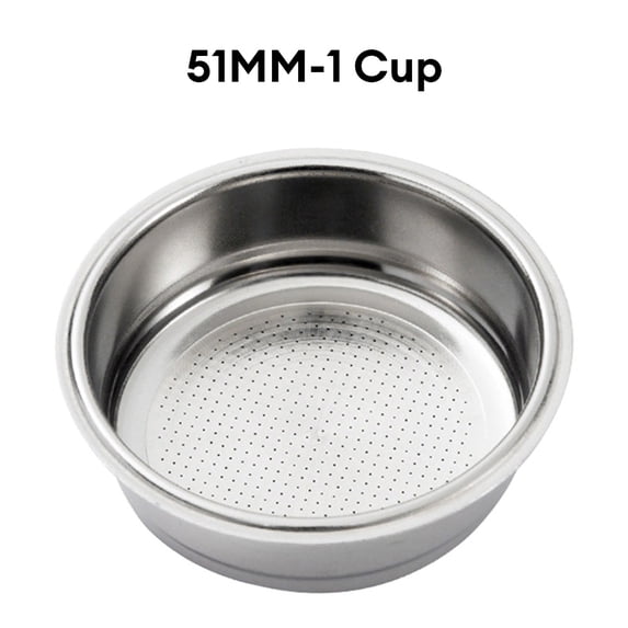 51mm Stainless Steel Coffee Filter Basket 1/2 Cup Espresso Machine Dripper Portafilter Coffee Maker Strainer Coffee Puck Screen