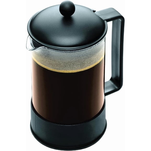 51oz Brazil French Press Coffee Maker, High-Heat Borosilicate Glass, Black - Made in Portugal
