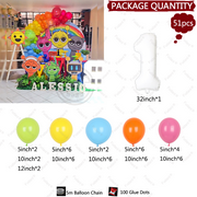51pcs Hot Game-Incredibox Sprunki Kids Birthday Party Colorful Latex Balloon Decoration 1-9th Baby Boy Party Supplies Gifts Toys