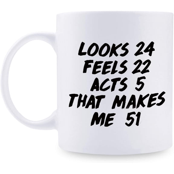 51st Birthday Gifts for Men - 1968 Birthday Gifts for Men, 51 Years Old Birthday Gifts Coffee Mug for Dad, Husband, Friend, Brother, Him, Colleague, Coworker - 11oz