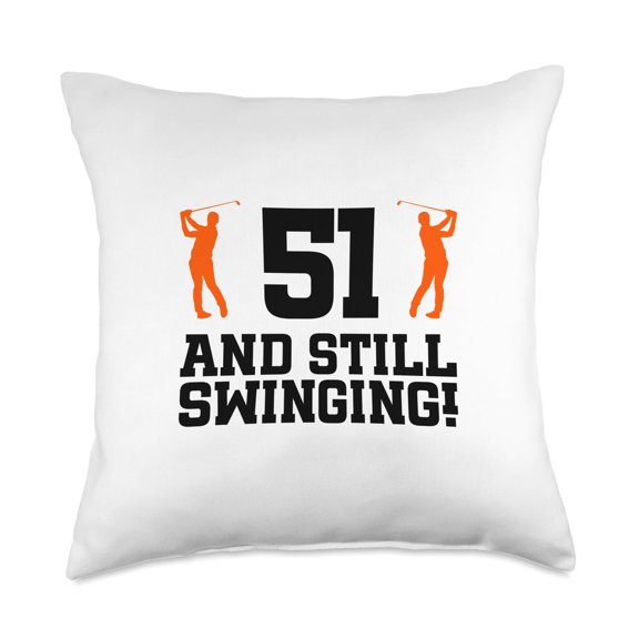 51st Birthday Golf 51 Years Old Golf Player Birthday Throw Pillow Y101