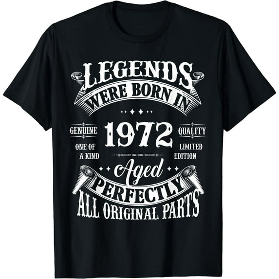 51st Birthday Tee Vintage Legends Born In 1972 51 Years Old T-Shirt