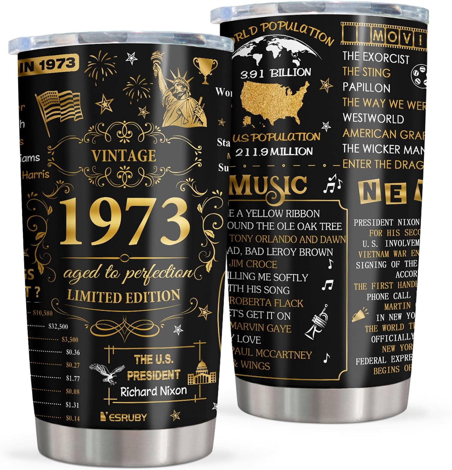 51th Birthday Gifts For Women Men, Mens 51th Birthday Gift Ideas, Back In 1973 Tumbler 20oz, 51 Birthday Gifts For Women, 51 Year Old Gifts, 1973 Birthday Gifts, 51th Birthday Decorations Cup