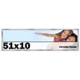thumbnail image 1 of 51x10 Frame Silver Stainless Steel Solid Wood Picture Frame | 0.75 Inch Moulding Width | Includes, 1 of 8