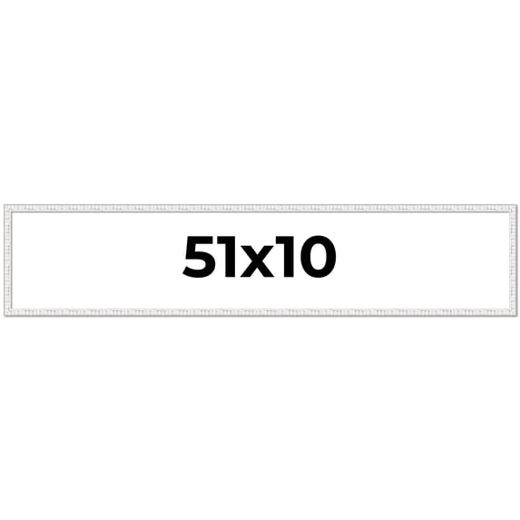 51x10 Frame White Scuffed Rustic Solid Wood Picture Frame | 0.75 Inch Moulding Width| Includes UV