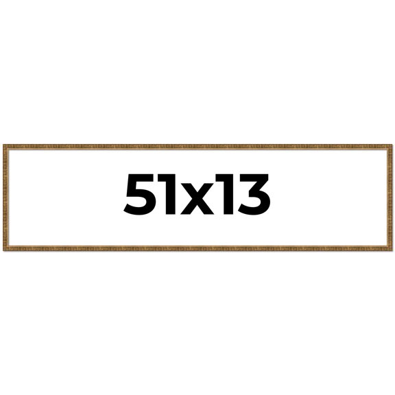51x13 Frame Gold Picture Frame - Complete Modern Photo Frame Includes UV Acrylic Shatter Guard