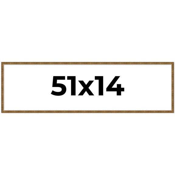 51x14 Frame Gold Picture Frame - Complete Modern Photo Frame Includes UV Acrylic Shatter Guard