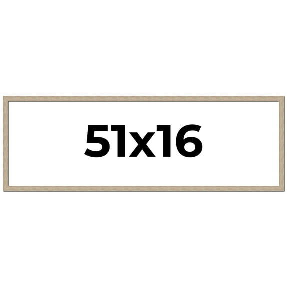 51x16 Frame Grey Solid Wood Picture Frame Width 1 Inches | Interior Frame Depth 0.5 Inches |