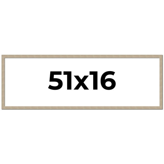 51x16 Frame Grey Solid Wood Picture Frame Width 1 Inches | Interior Frame Depth 0.5 Inches |