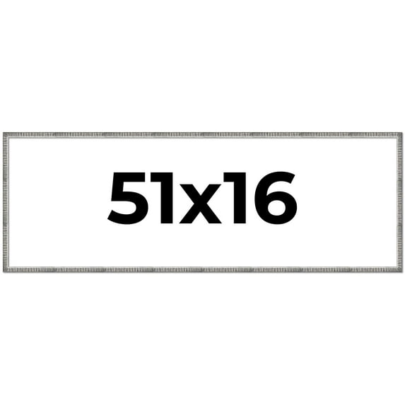 51x16 Frame Silver Picture Frame - Complete Modern Photo Frame Includes UV Acrylic Shatter Guard