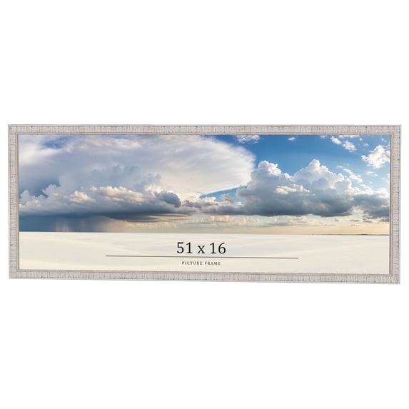 51x16 Frame White Real Wood Picture Frame Width 0.75 inches | Interior Frame Depth 0.5 inches |