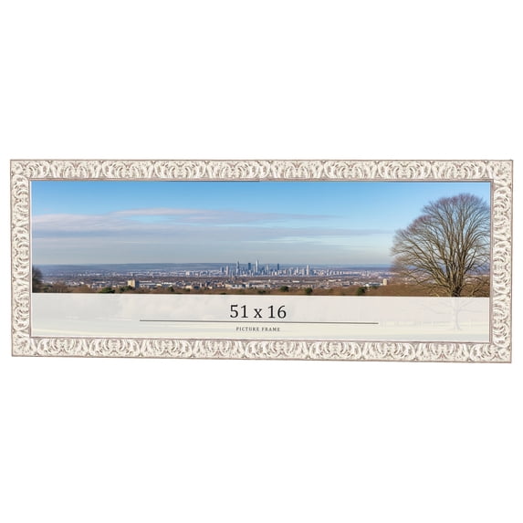 51x16 Frame White Real Wood Picture Frame Width 1.5 inches | Interior Frame Depth 0.5 inches |