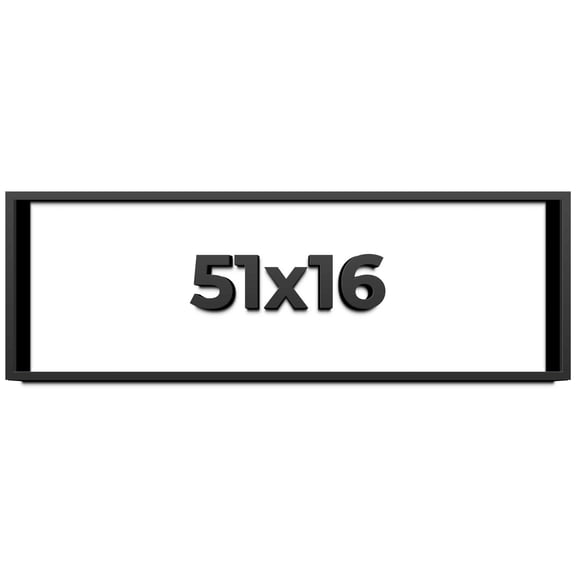 51x16 Shadow Box Frame Black | 1 inches Deep Real Wood Contemporary Shadowbox Display Frame | UV