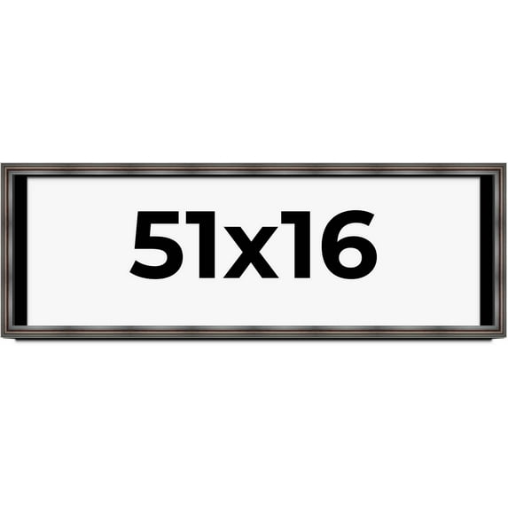 51x16 Shadow Box Frame Brown Cherry | 2.625 Inches Deep Pine Wood Traditional Shadowbox Display