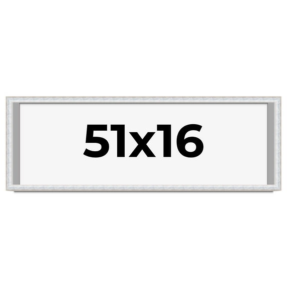 51x16 Shadow Box Frame Silver | 1.625 Inches Deep Real Wood Contemporary Shadowbox Display Frame |