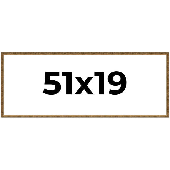 51x19 Frame Gold Solid Wood Picture Frame - Complete Modern Photo Frame Includes UV Acrylic