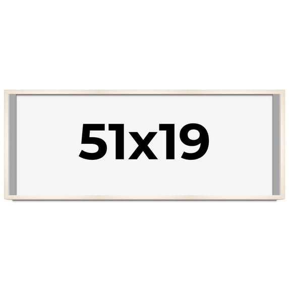 51x19 Frame White Wash Solid Wood Picture Frame | 0.75 Inch Moulding Width | Includes UV Acrylic
