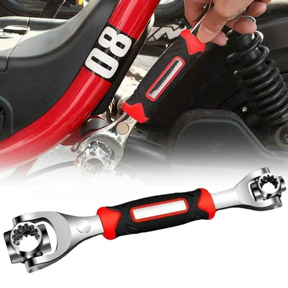 52 in 1 Universal Socket Spanner Wrench, Universal Wrench, Gift for Men with 360° Rotating Head, Professional Dog Bone Tool for Car, Bike & Home Repair