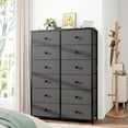 thumbnail image 1 of 52.2" H Dresser for Bedroom with Fabric Drawers Tall Dresser with Wooden Top for Living Room, Light Gray, 1 of 8