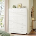 thumbnail image 1 of 52.2" H White Dresser for Bedroom with Fabric Drawers Tall Dresser with Wooden Top for Living Room, 1 of 8
