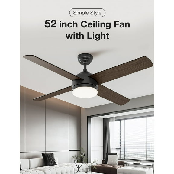 Warmiplanet 52"  Ceiling Fan with LED Light and Remote Control