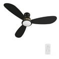thumbnail image 1 of 52" 3 Blade Black and Gold Smart Ceiling Fan with 10 Speed DC Motor and Light, 1 of 8