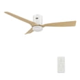 thumbnail image 1 of 52" 3 Blade Flush Mount Smart Wifi Ceiling Fan with Dimmable Light and Remote, 1 of 7