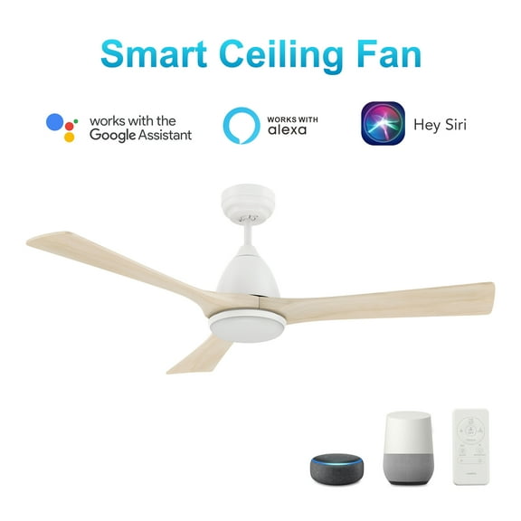 52" 3 Blade Smart Modern LED Ceiling Fan with Light and Remote Control for Home