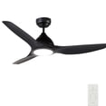 thumbnail image 1 of 52" 3 Blades Black Ceiling Fan with Remote and LED 10 Speeds Reverse Airflow, 1 of 7