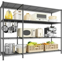 52.36''W Storage Shelves Metal Shelving Unit Load 1120LBS 4 Tier Wire Shelving for Storage Rack Adjustable Garage  Shelving Heavy Duty for Pantry Kitchen Garage,52.36Wx13.78Dx59H