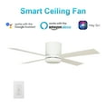 thumbnail image 1 of 52" 4 Blades Smart Ceiling Fan with Light,Works with Google Assistant/Amazon Alexa White, 1 of 6