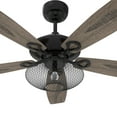 thumbnail image 1 of 52" 5 Baldes Ceiling Fan with Remote, Light Kit Included Black/Wood, 1 of 5