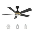 thumbnail image 1 of 52" 5 Baldes Smart Ceiling Fan with Remote and Dimmable Light Black/Gold for Indoor, 1 of 9