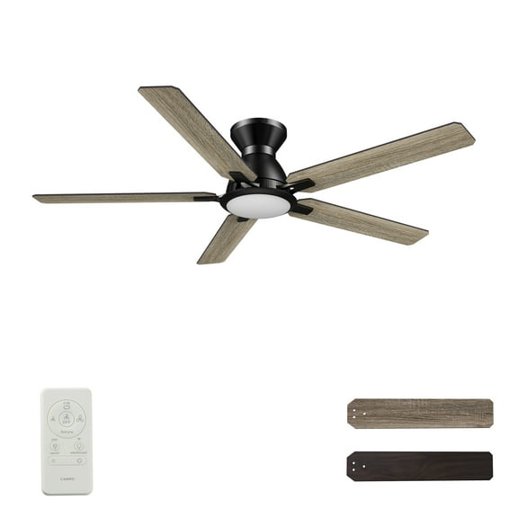 52" 5-Blade Low Profile DC Modern Ceiling Fan with Dimmable LED Light and Remote Control