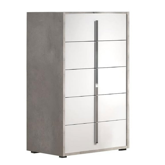 52.5 x 33.5 x 20.7 in. Bianco Opac Ada Premium Chest, Cement & White