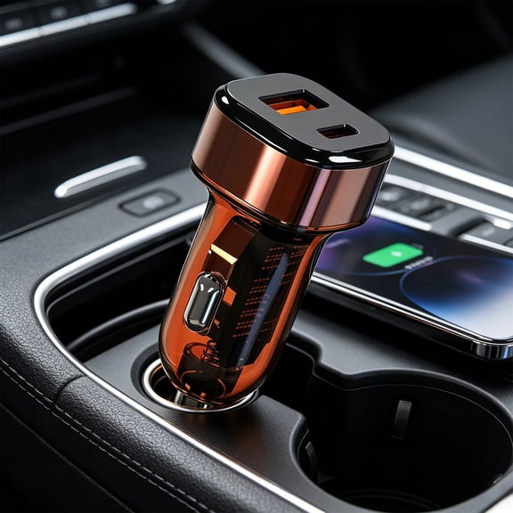 52.5W Multifunction Car Charger, Dual Port Fast Adapters, Mixed Interface Plugs, Anti Burning Internal Chips, Ergonomic Compact Shapes, Durable Cigarette Lighter Chargers for Road Travel Needs
