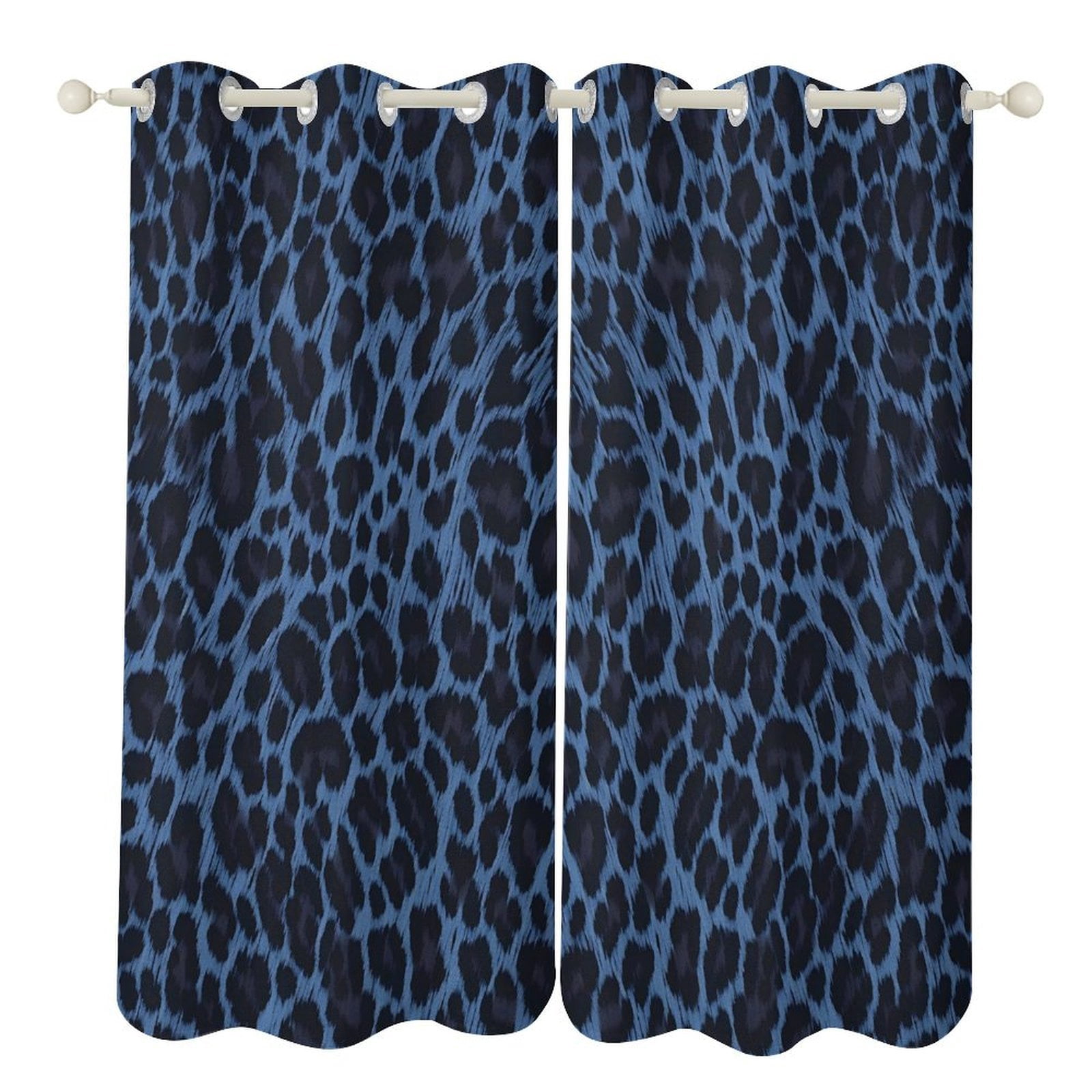 52×72in Perforated Curtain Two Symmetrical Pieces Heat Insulation Sun ...