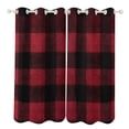 thumbnail image 1 of 52×72in Perforated Curtain Two Symmetrical Pieces Heat Insulation Sun Protection Soft Skin-Friendly And Washable Argyle Plaid Red_3, 1 of 6