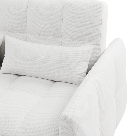 52.8" Sofa Bed with Tufted Design and Two Lumbar Pillows / Convertible for Living Room, Ensuring Back Support