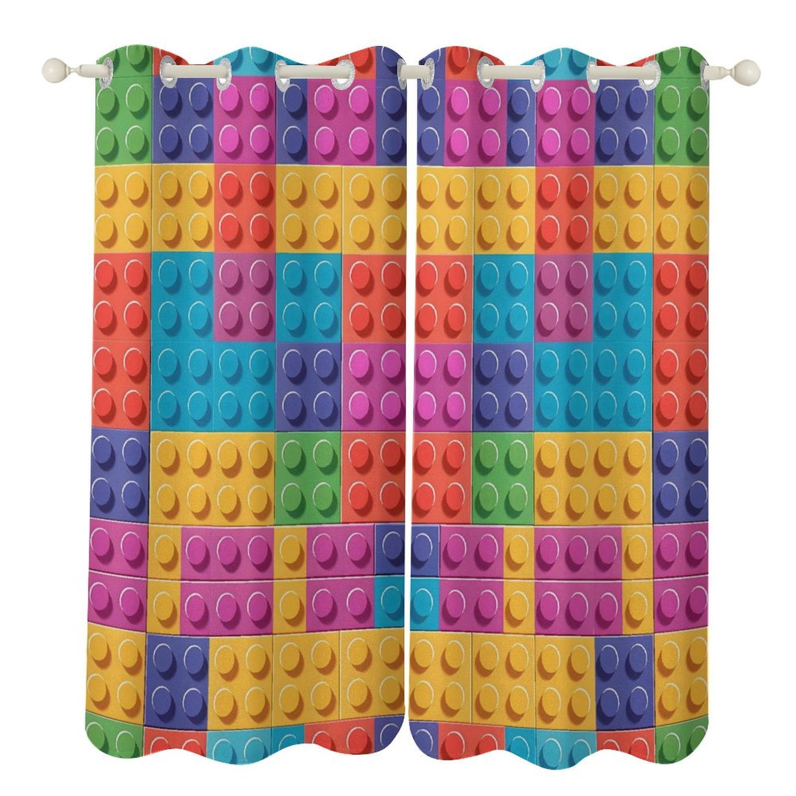 52×84in Perforated Curtain Two Symmetrical Pieces Heat Insulation Sun ...