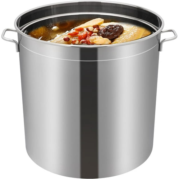 52.8Qt Stainless Steel Stock Pot with Lid and Basket, Multifunctional Stock Pot, Cooking Pot with Basket, High Cooking Pot
